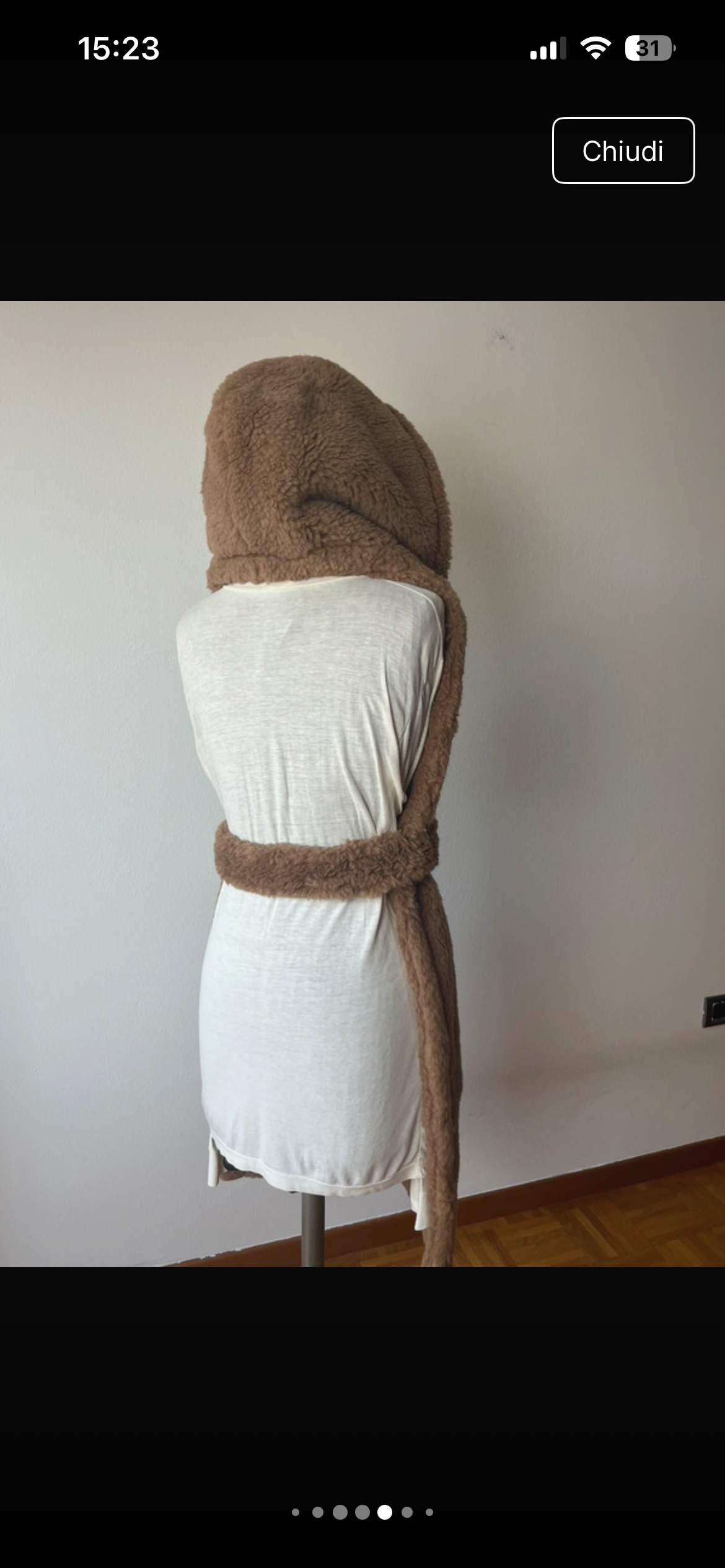 MaxMara Alpaca Blend Hooded Stole Gilet