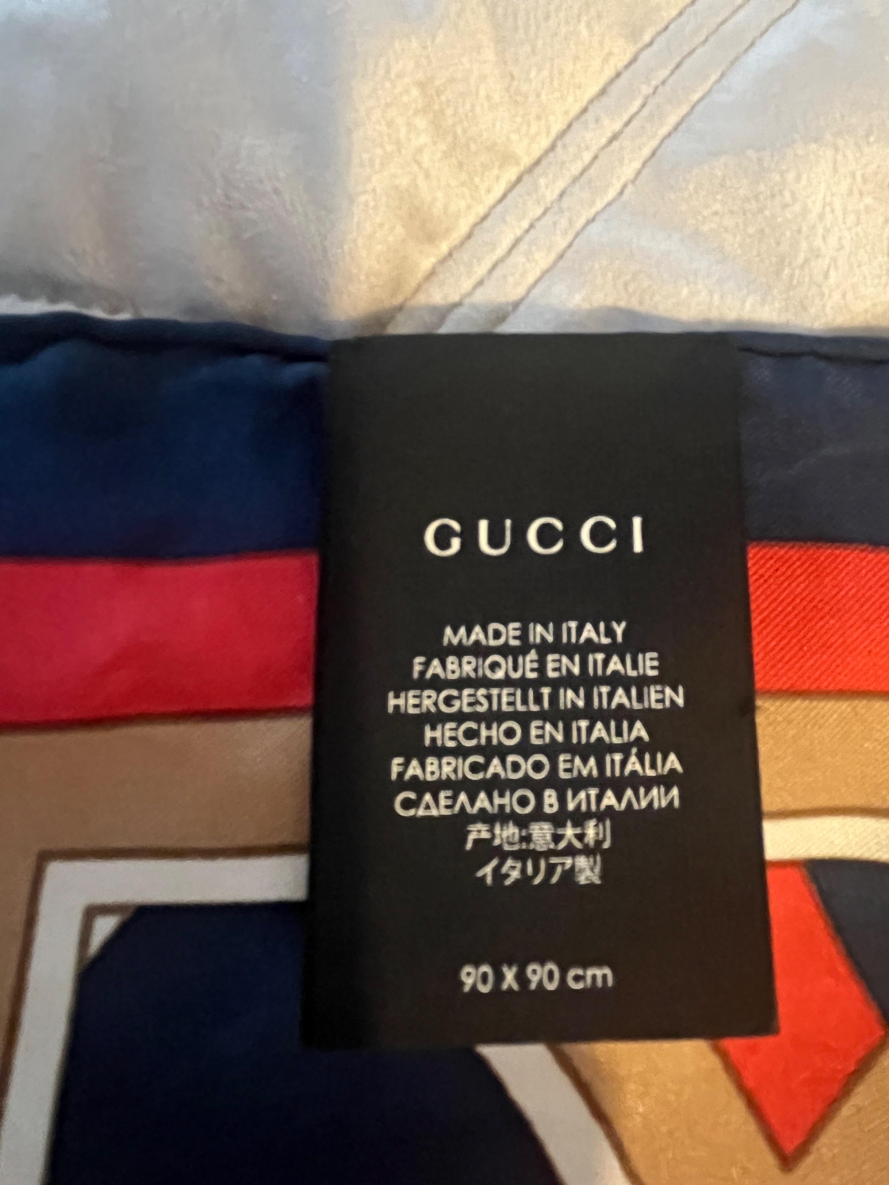 Gucci Floral And Sanke Print Silk Square