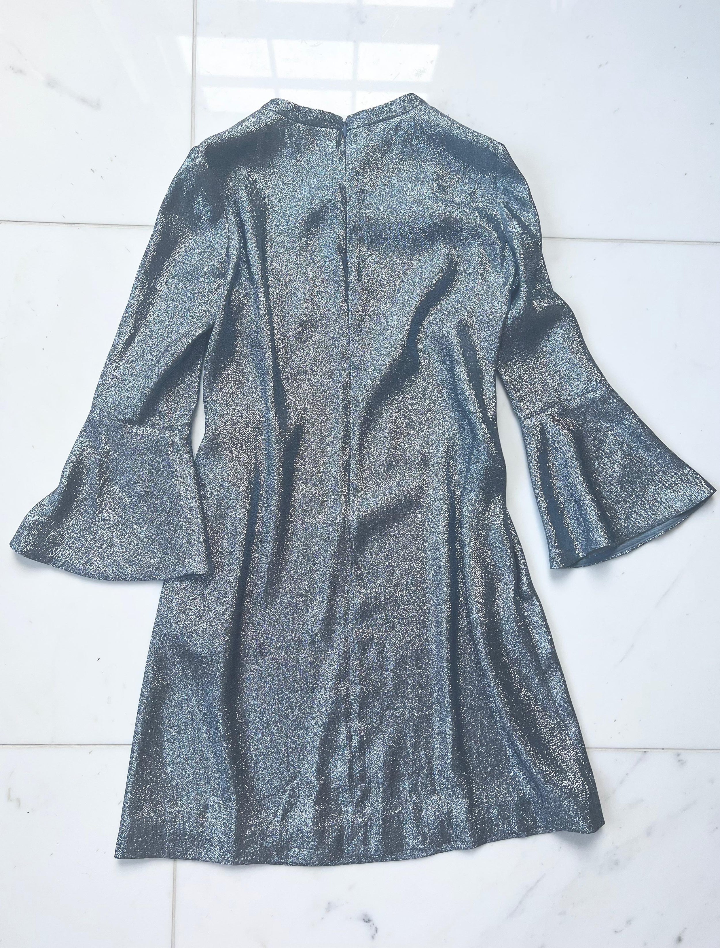 silver lurex mini dress
