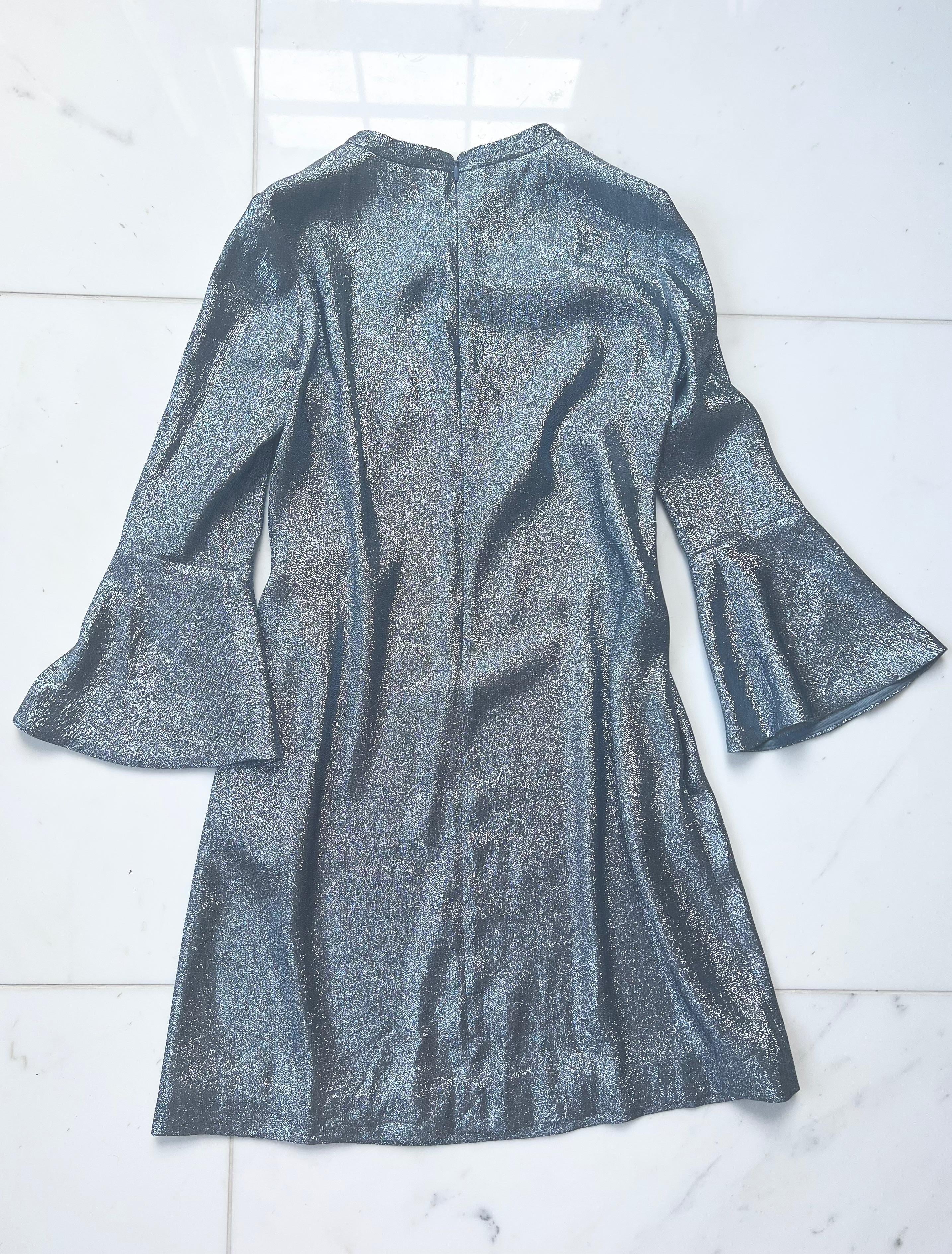 silver lurex mini dress