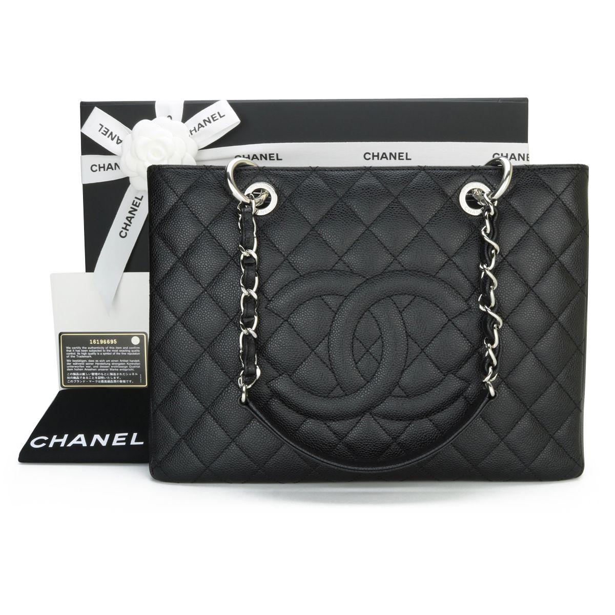 Chanel Black Caviar Leather Grand Shopper Tote