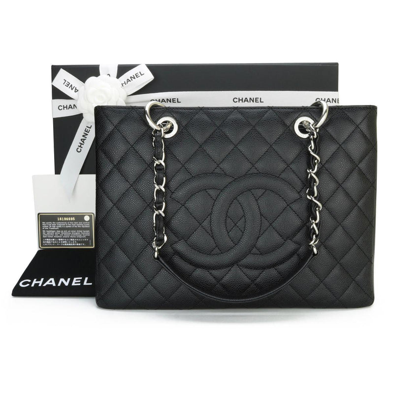 Chanel Black Caviar Leather Grand Shopper Tote