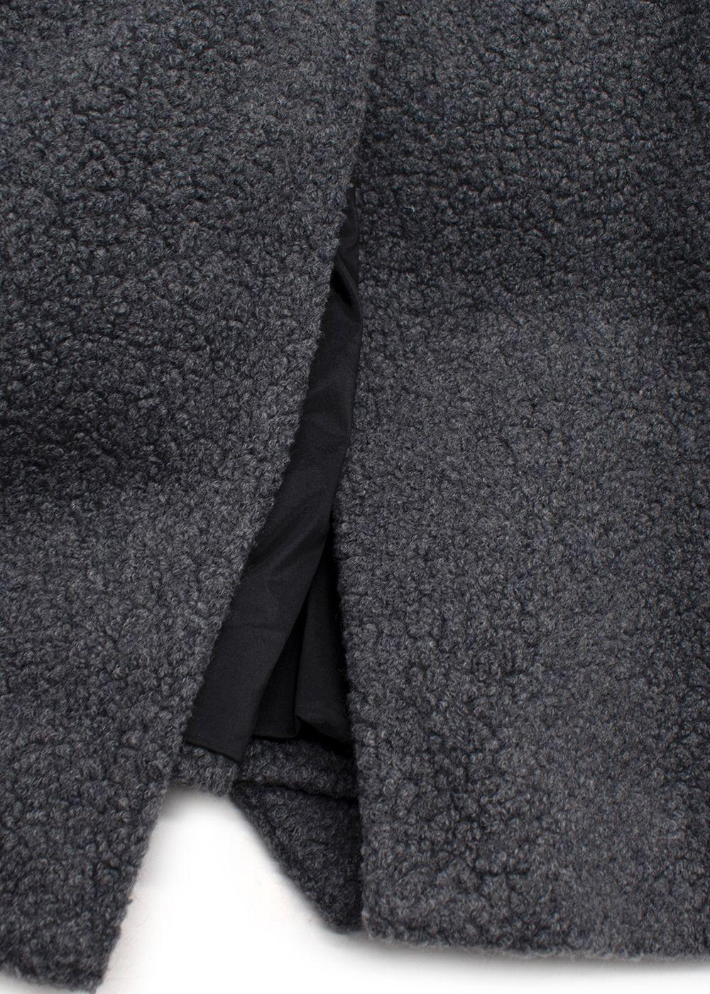 Harris Wharf Grey Shearling Wool Long Gilet