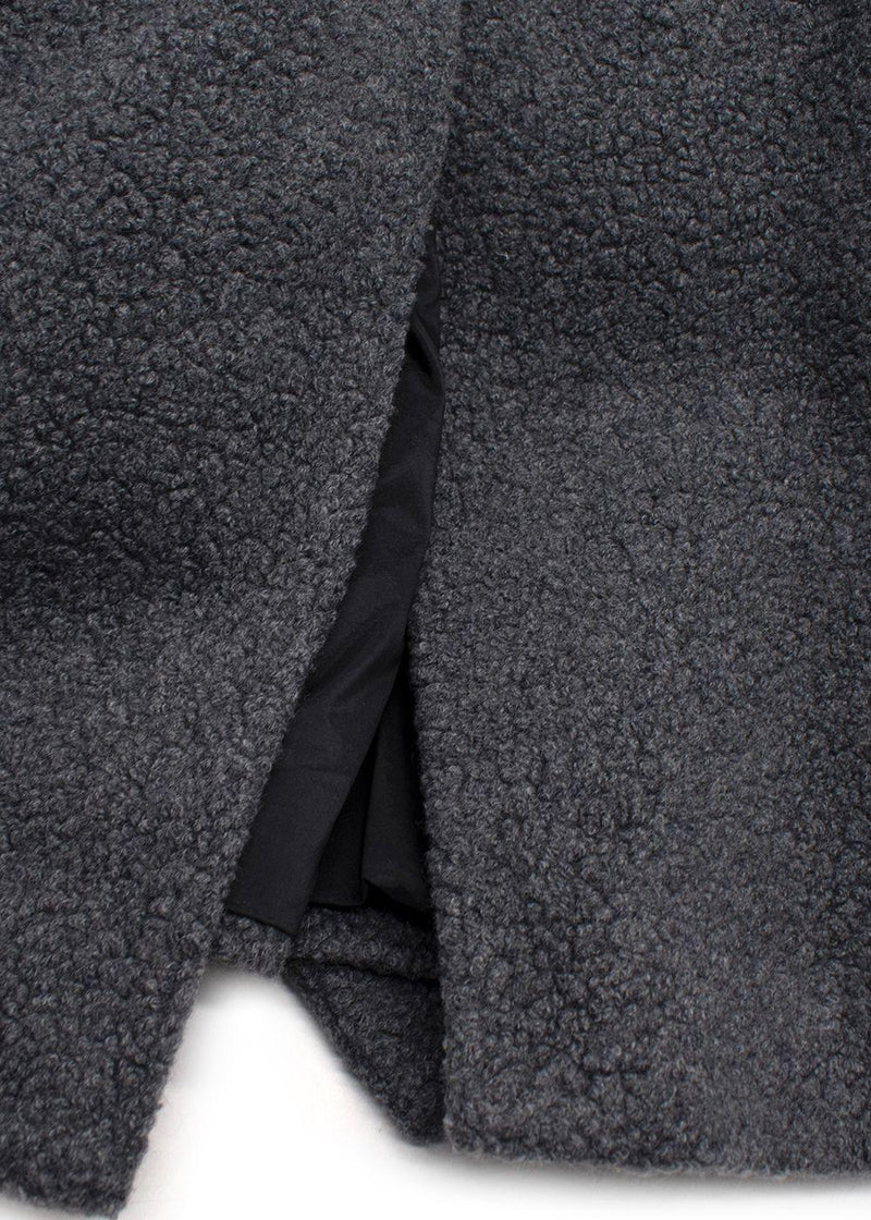 Harris Wharf Grey Shearling Wool Long Gilet