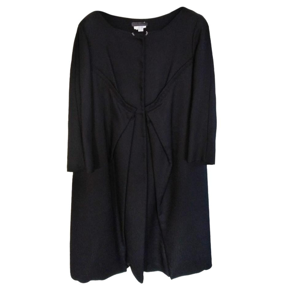Alberta Ferretti cotton black winter coat