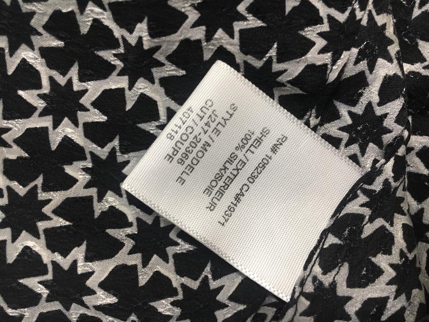 Joie black and white silk top