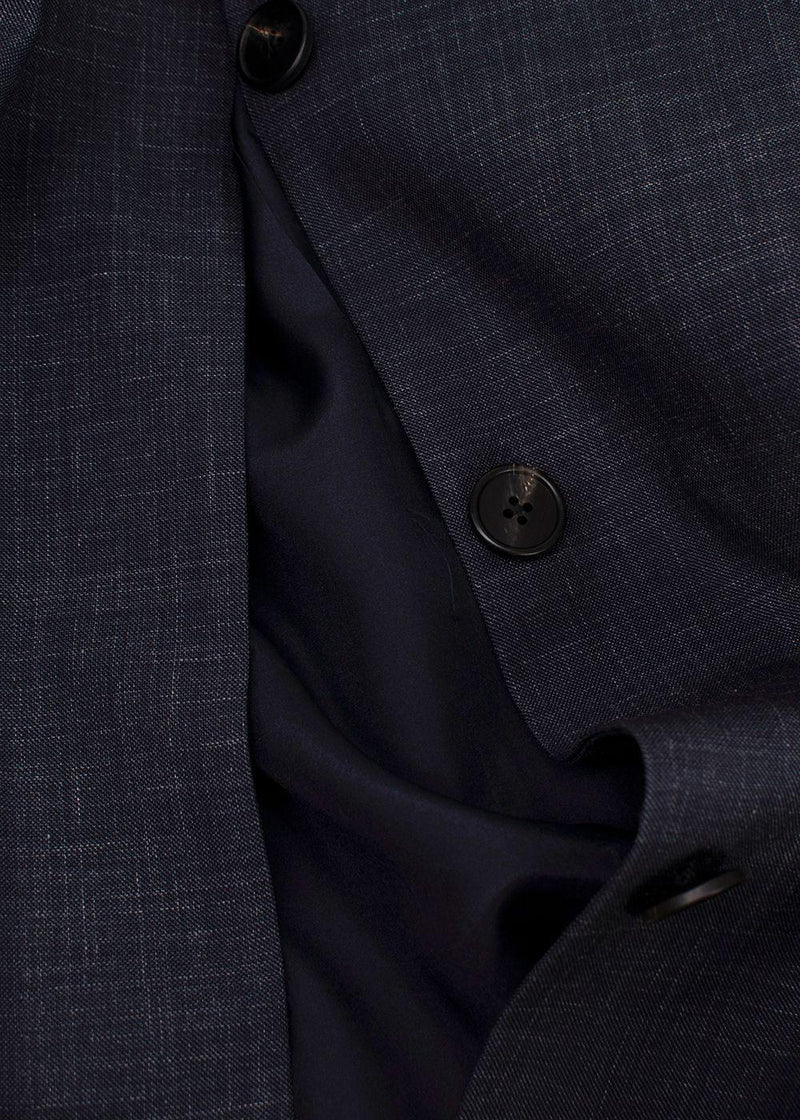 The Row Navy Wool and Silk Blend Longline Blazer
