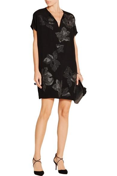 Diane Von Furstenberg Kora embellished crepe de chine mini dress