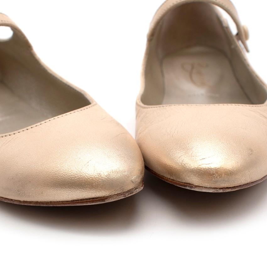 Bonpoint Vanilla Caprin Leather Mary-Jane Shoes