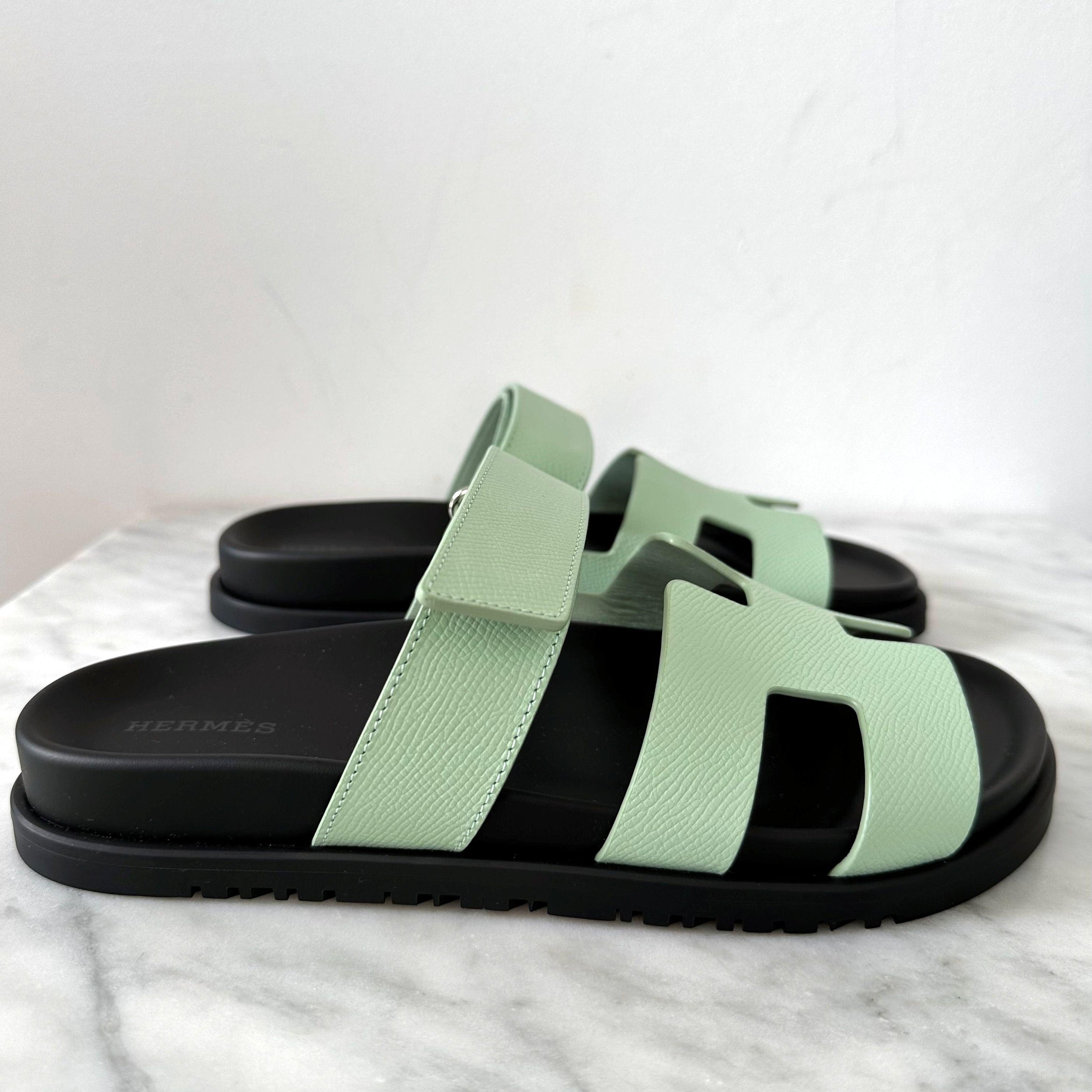 Hermes Vert Jade Chypre Sandals