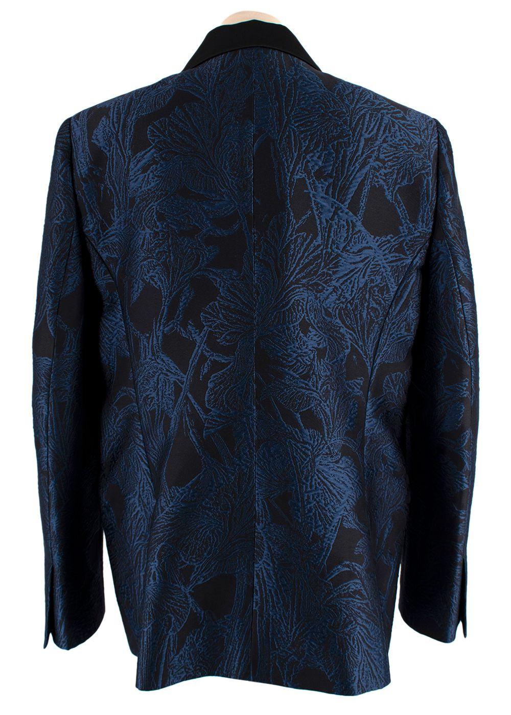Roberto Cavalli Blue Tropical Brocade Trouser Suit