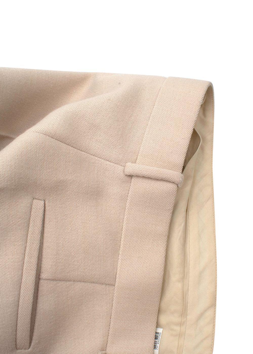 The Row Beige Wool Tailored Trousers
