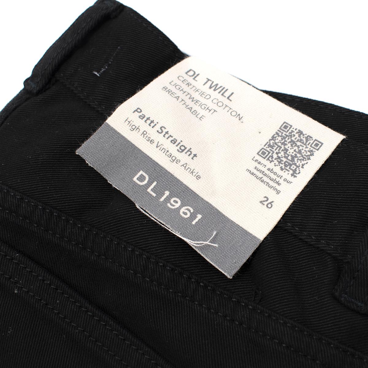 DL1961 Patti Black High Waist Straight Vintage Denim Jeans