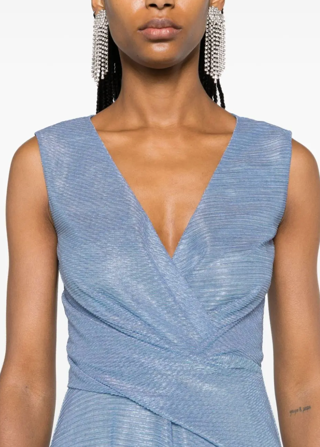 Talbot Runhof Draped Voile Maxi Dress