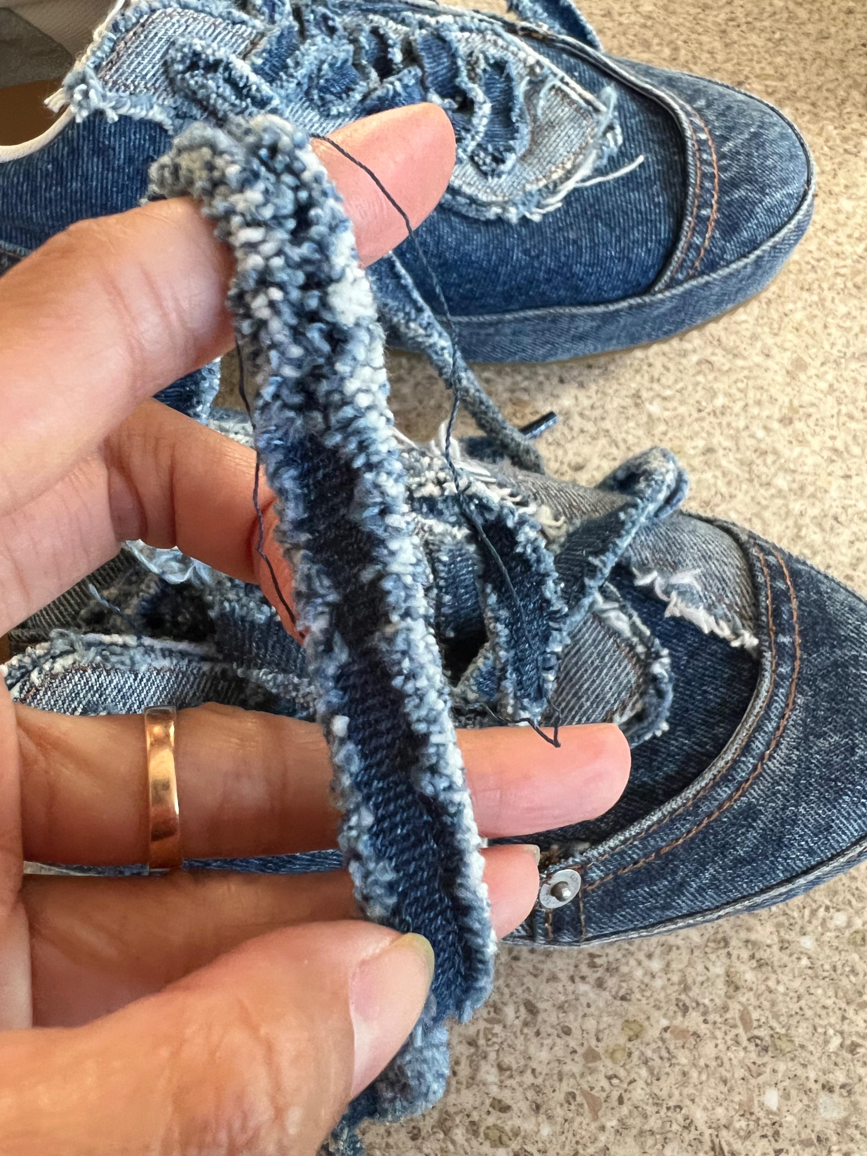 Deconstructed Denim Sneakers