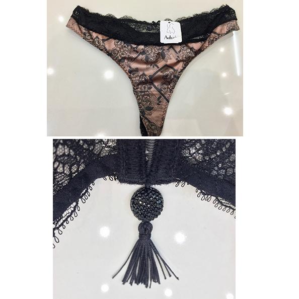 Aubade Art Deco Satin Bra & Tanga Set