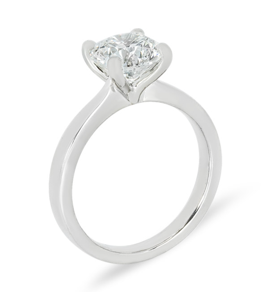 Platinum Set 2.03ct Lab Diamond Solitaire Ring - Size 53