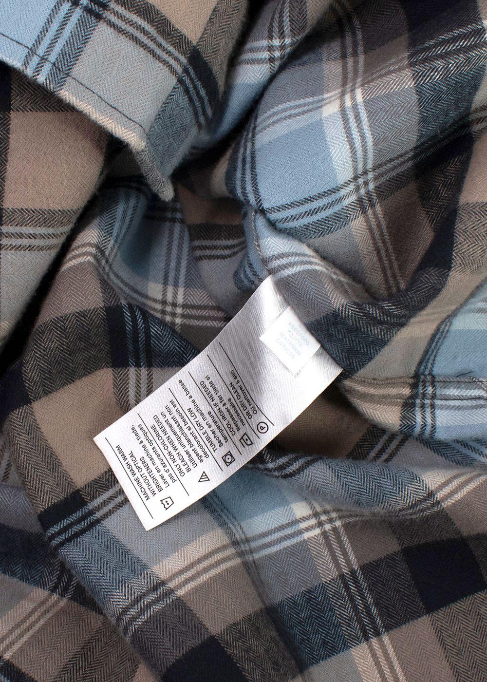 Vince Blue and Beige Check Cotton Shirt