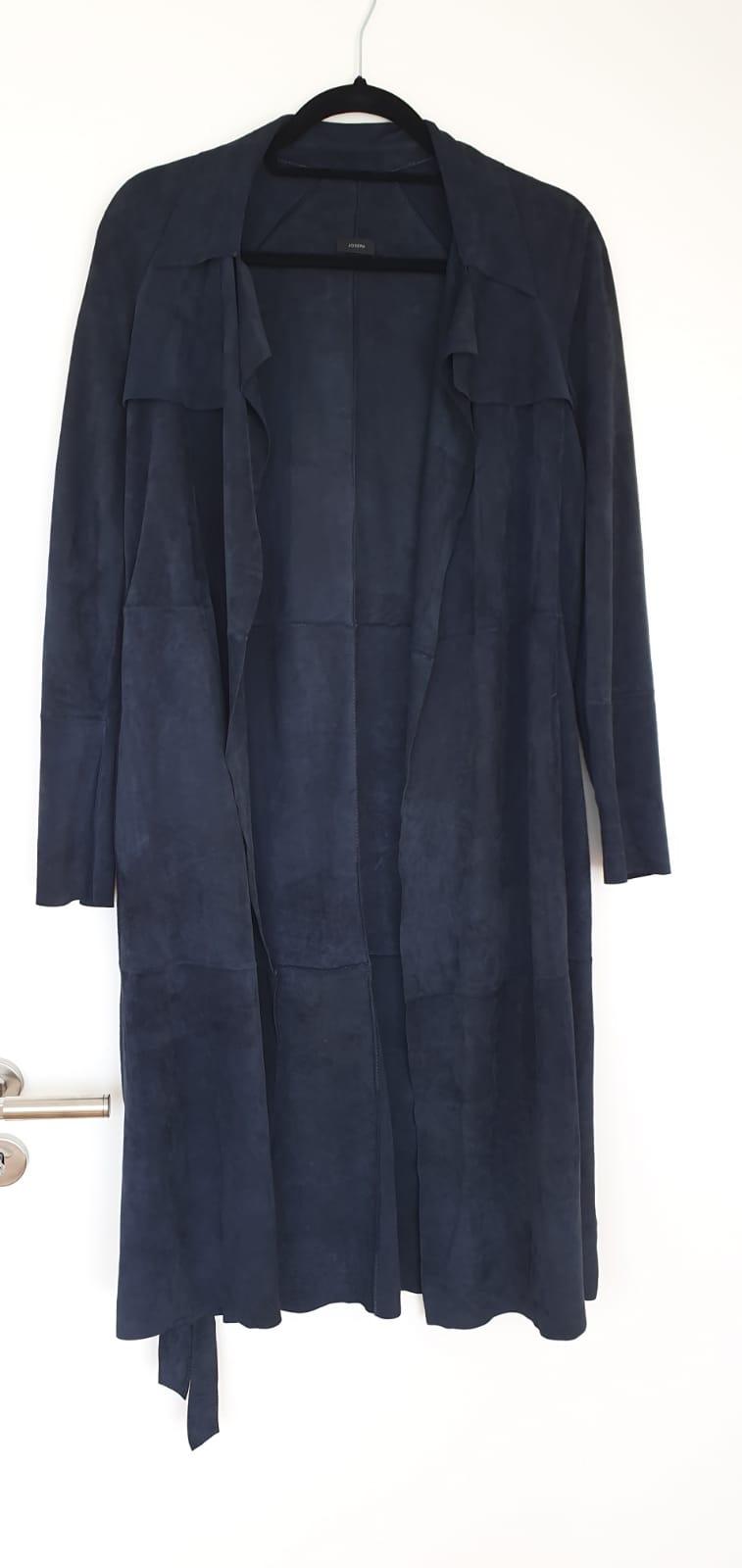 Joseph Blue Suede Duster Coat