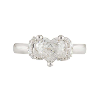 White Gold Heart Cut Diamond Ring