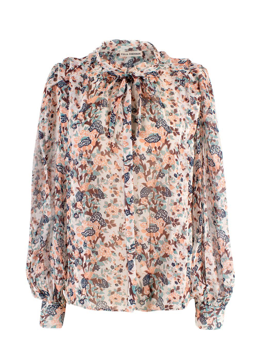 Ulla Johnson Floral Sheer Silk Blouse