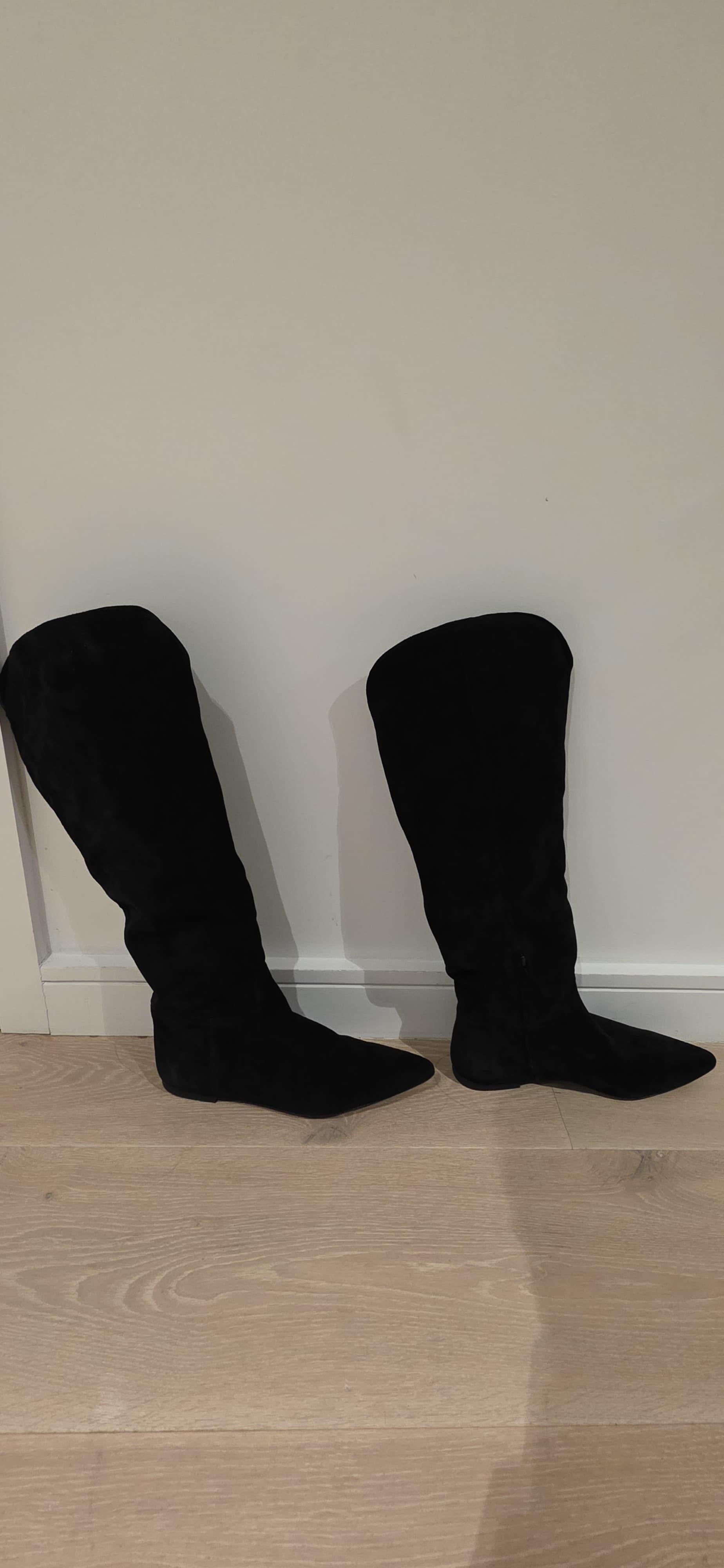 Ralph Lauren Polo Long Black Suede Boots