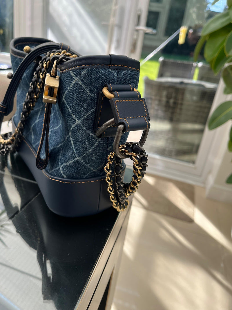 Chanel Small Denim and Calfskin Gabrielle Hobo