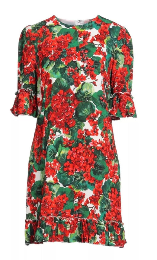 Dolce & Gabbana Floral Geranium Mini Dress