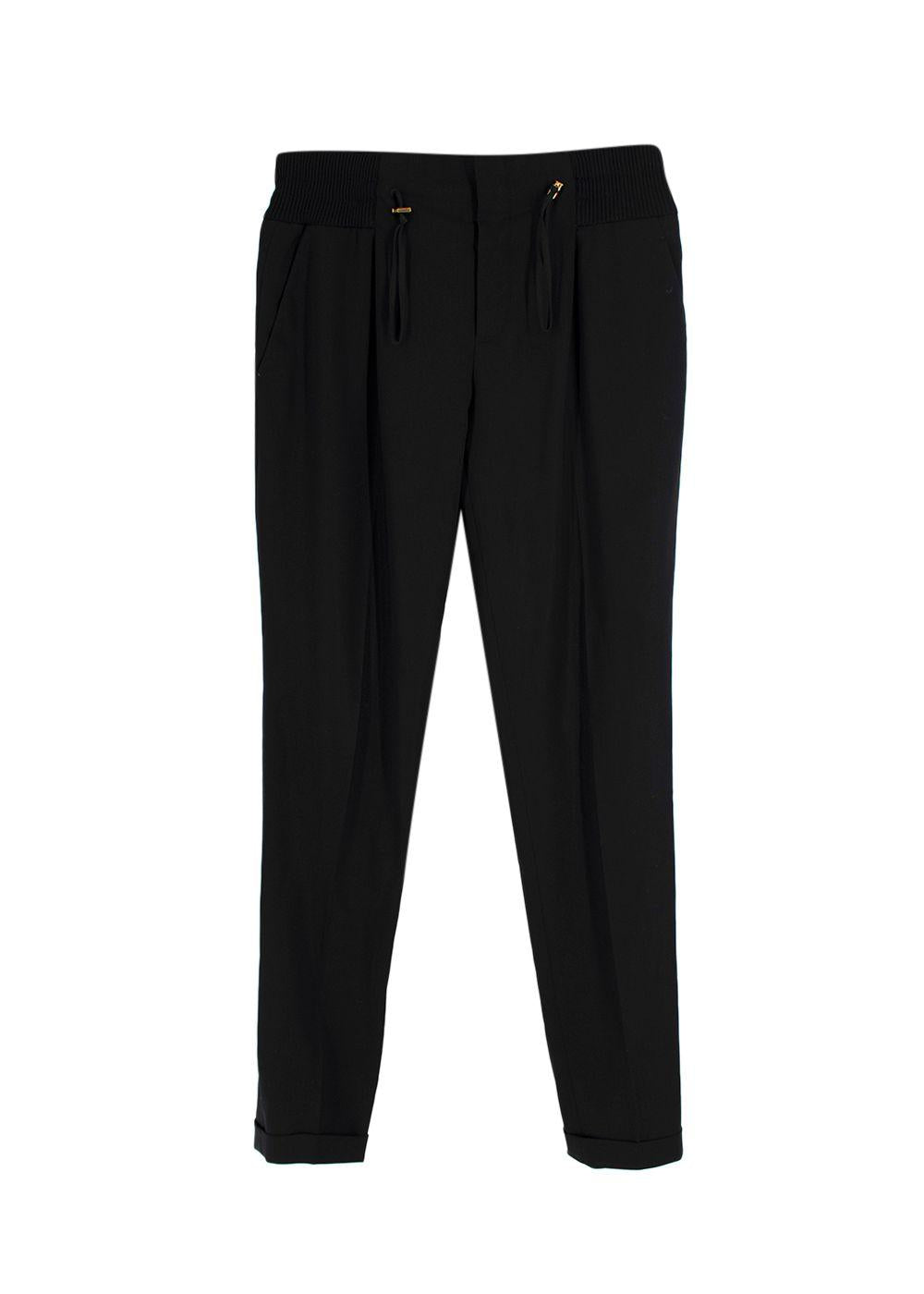 Gucci Black Tapered Leg Wool-blend Trousers