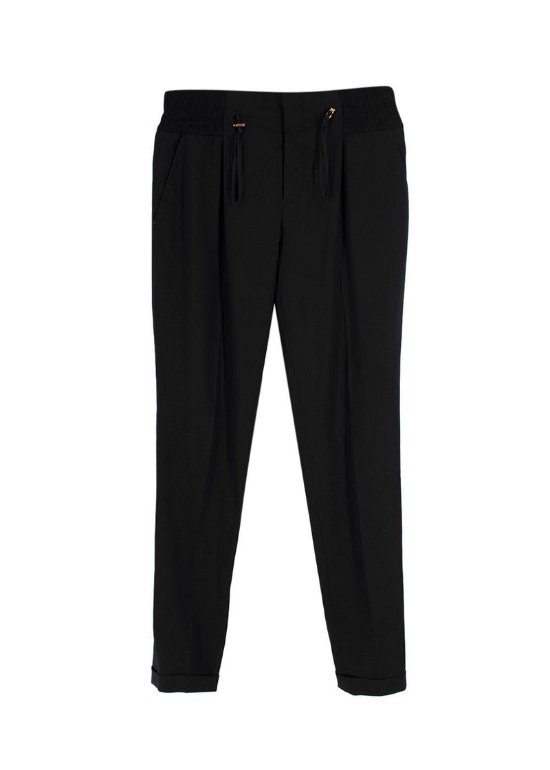 Gucci Black Tapered Leg Wool-blend Trousers