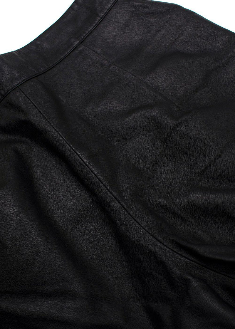 Zeynep Arcay Black Leather Shorts