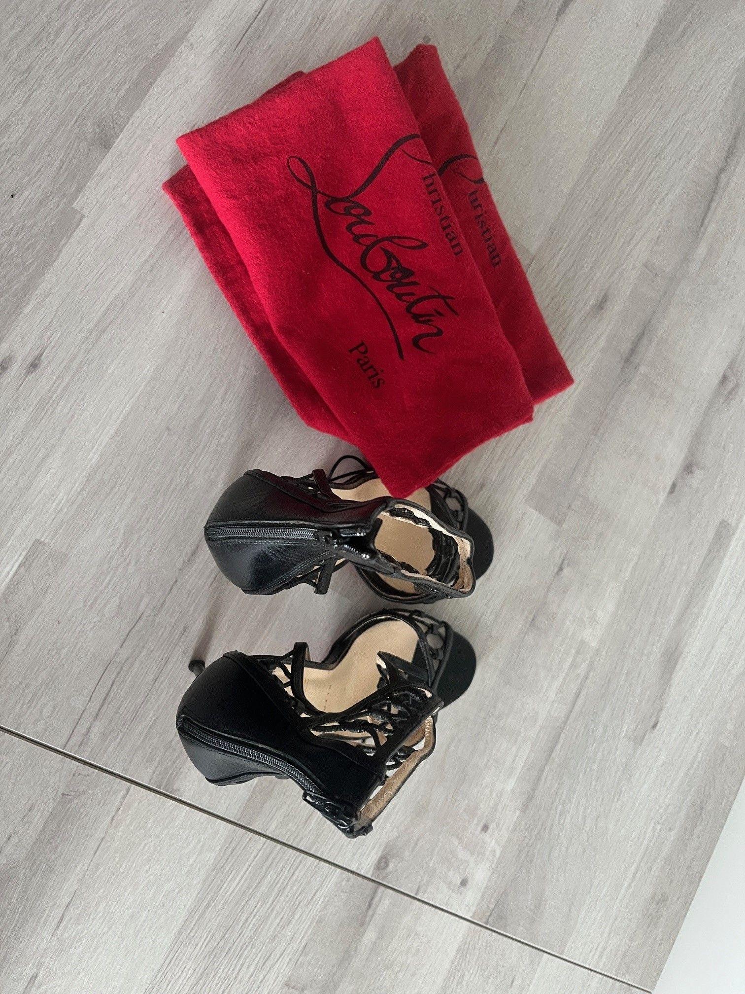 Louboutin Black Lattice Heels