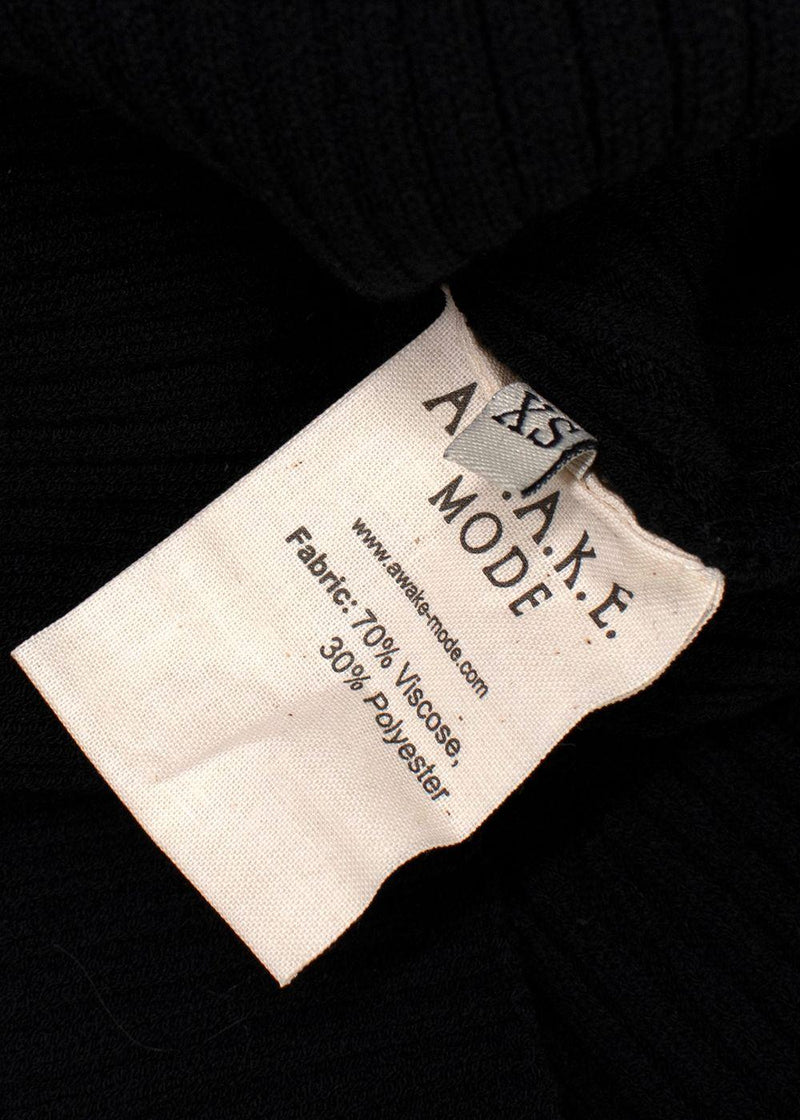 Awake Mode Black Ribbed Backless Top