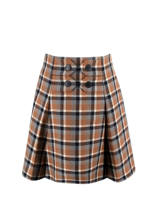 Christian Dior Tartan Wool Mini Skirt