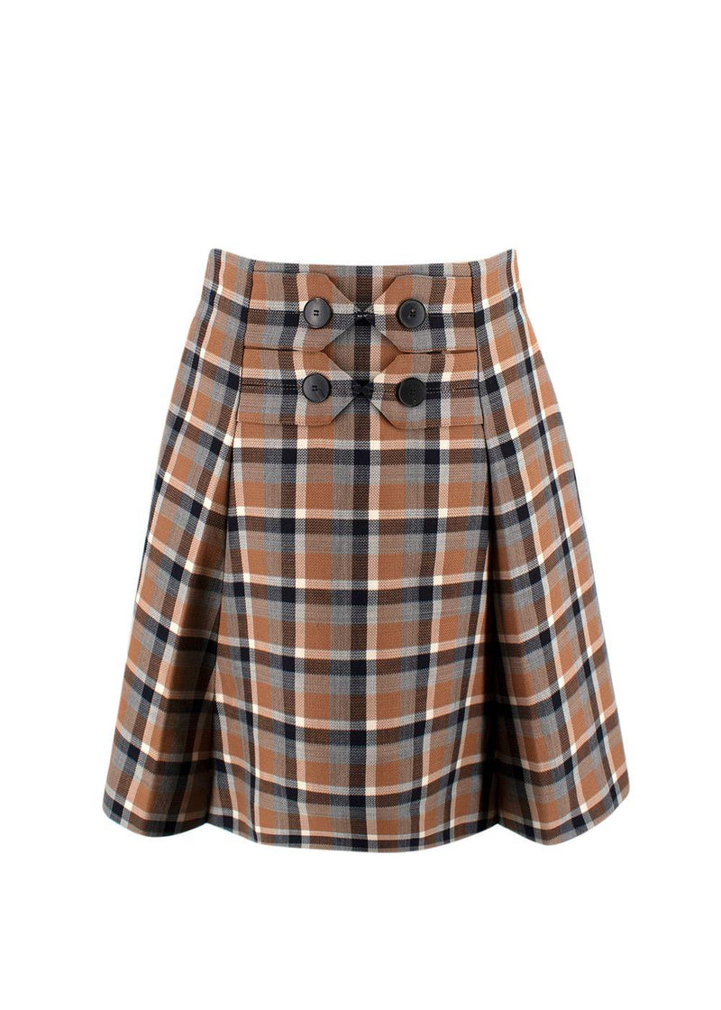 Christian Dior Tartan Wool Mini Skirt