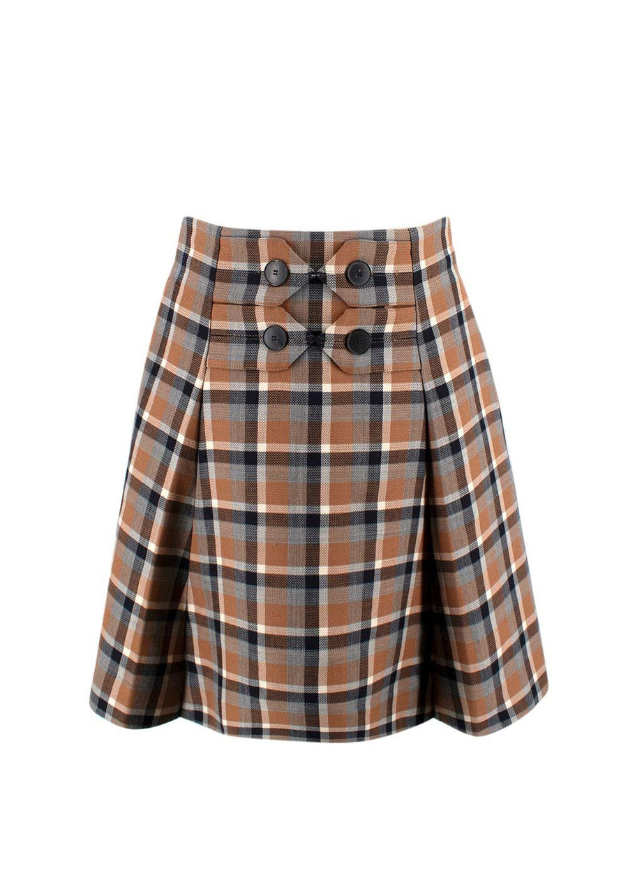 Christian Dior Tartan Wool Mini Skirt