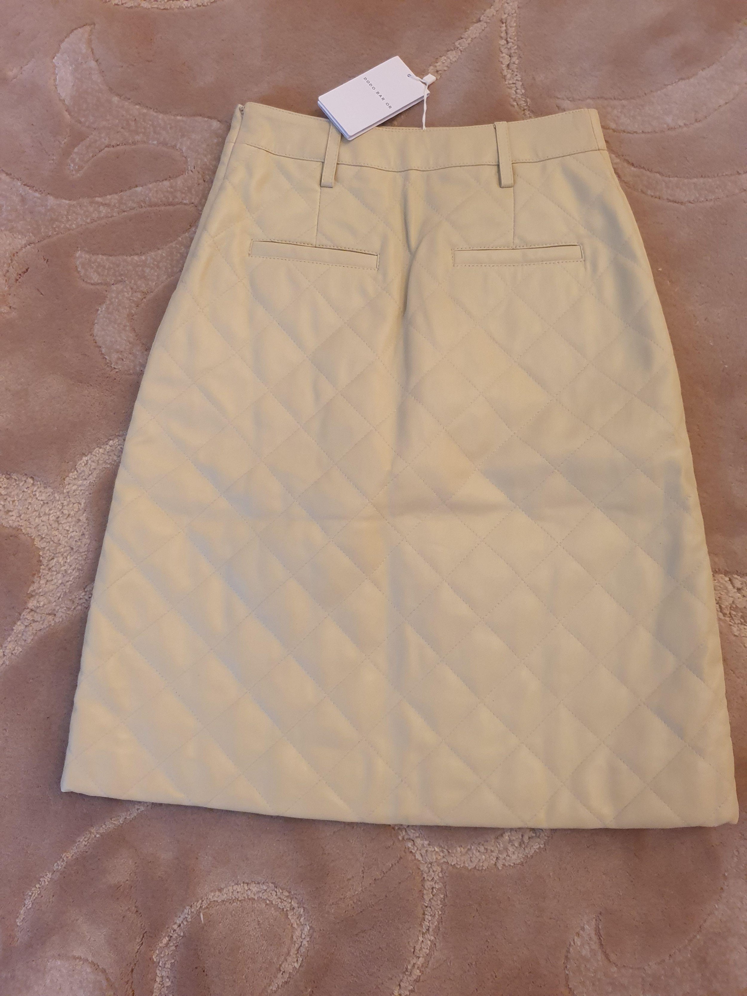 Luna Quilted Leather Midi Skirt
