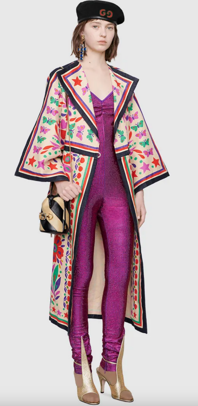Gucci Pre Fall '19 Runway Purple Crystal Catsuit