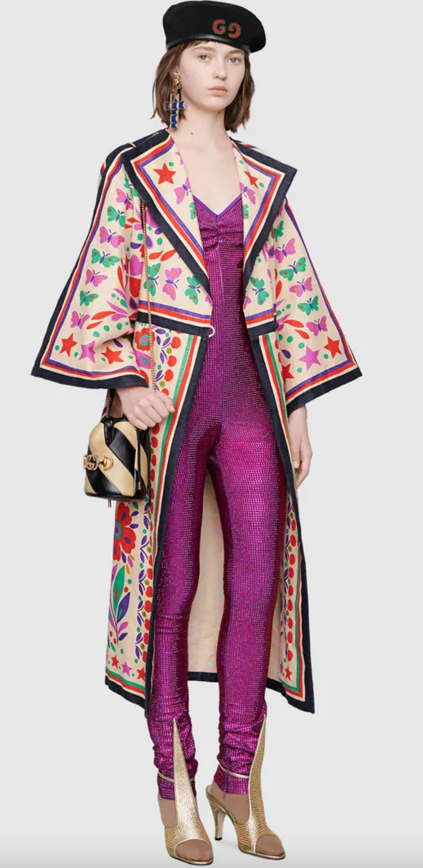 Gucci Pre Fall '19 Runway Purple Crystal Catsuit