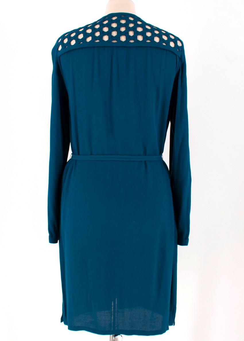 Diane von Furstenberg Blue Net Trim Dress