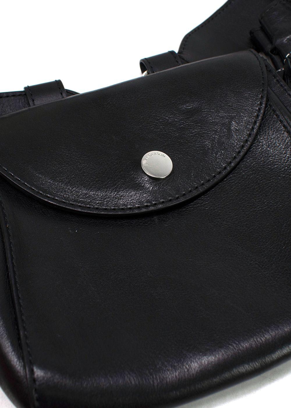 JW Anderson Black Leather Multi Pocket Cross Body Bag