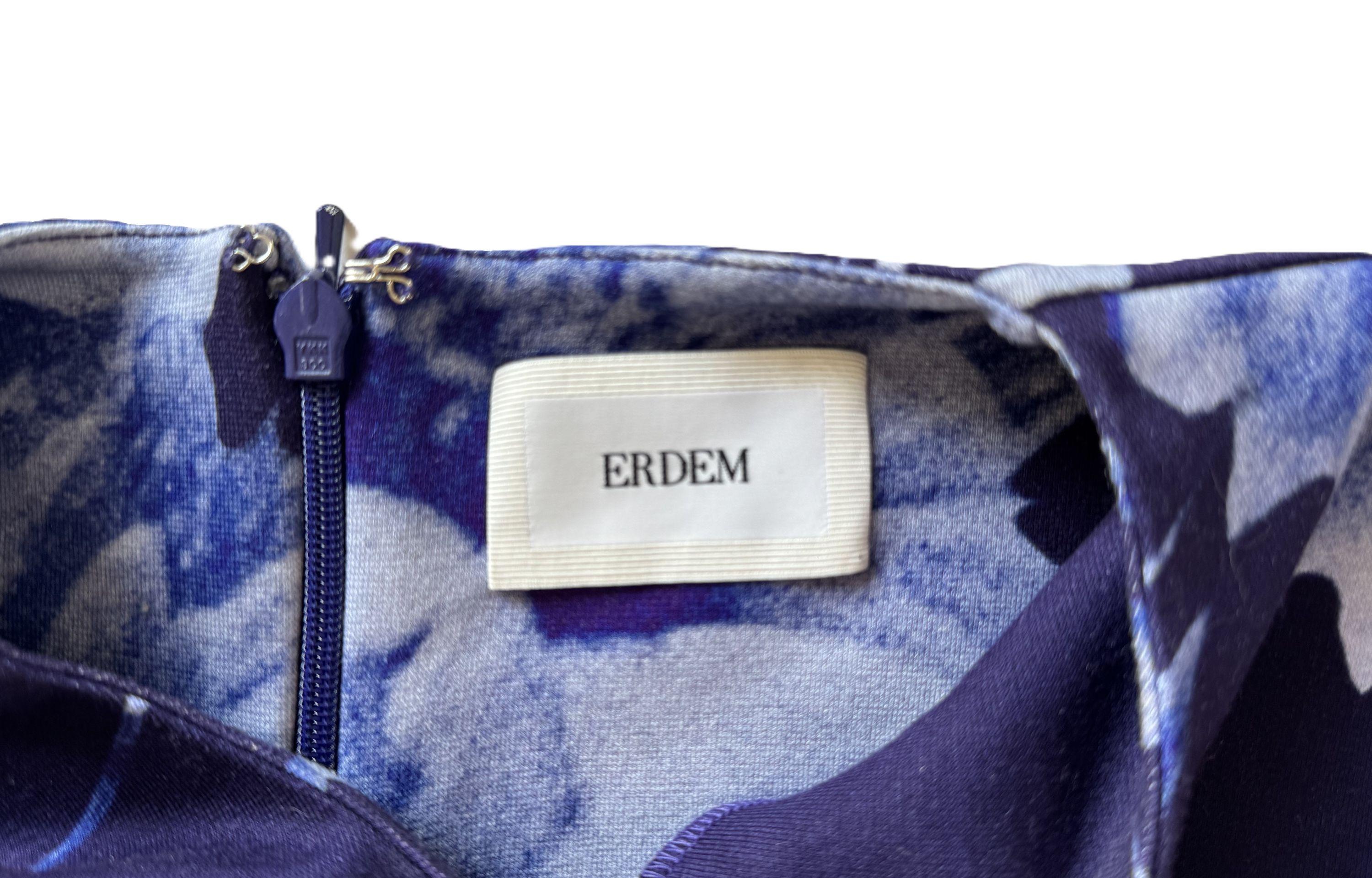 Erdem Printed Blue Jersey Midi Dress