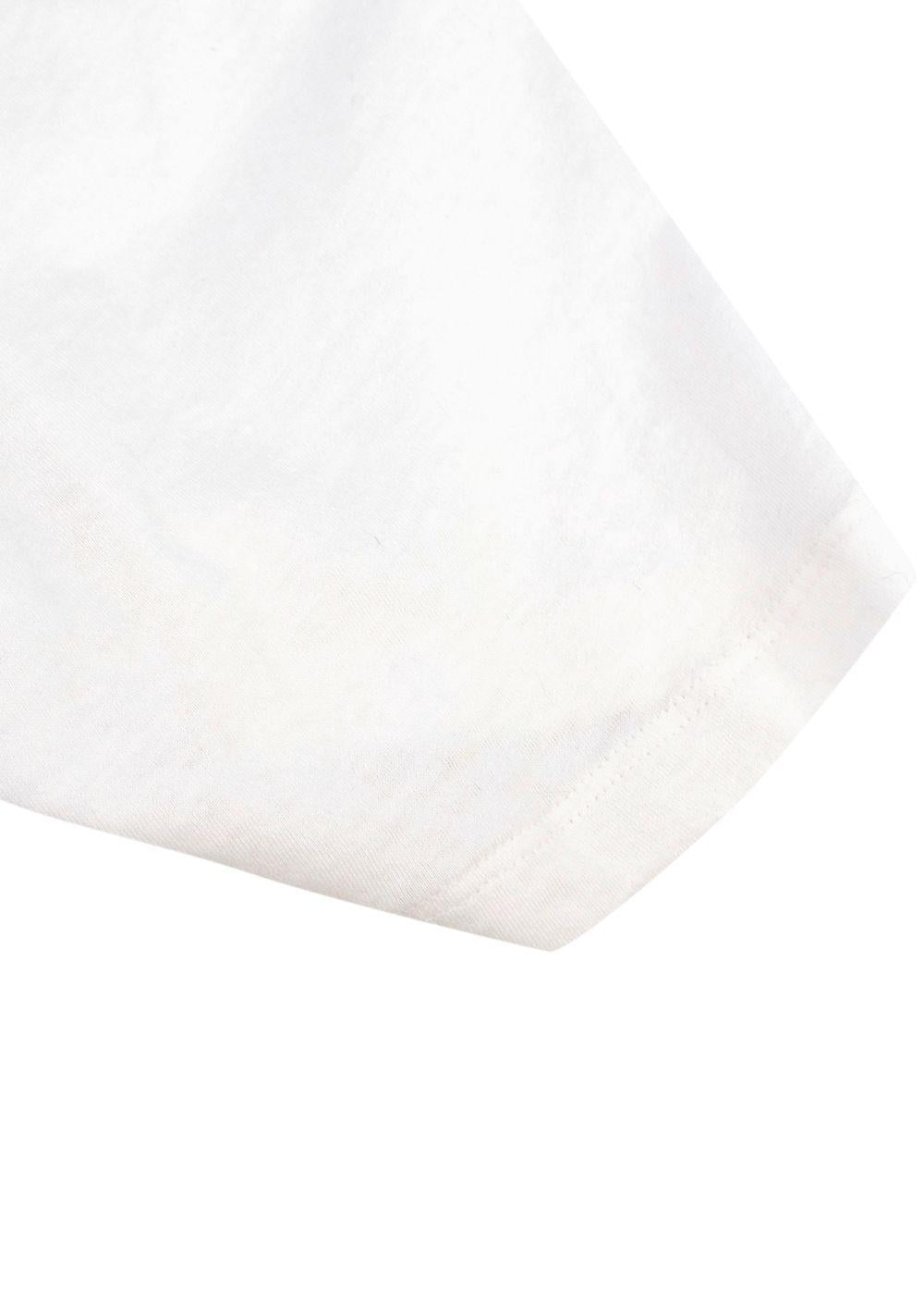 Gucci White Washed Logo Distressed Neckline  T-Shirt