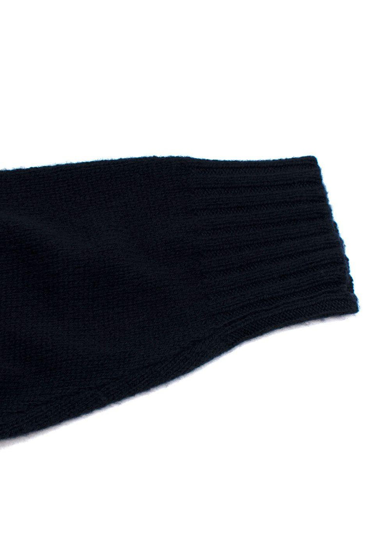 Navy Embroidered Cashmere Knit Jumper