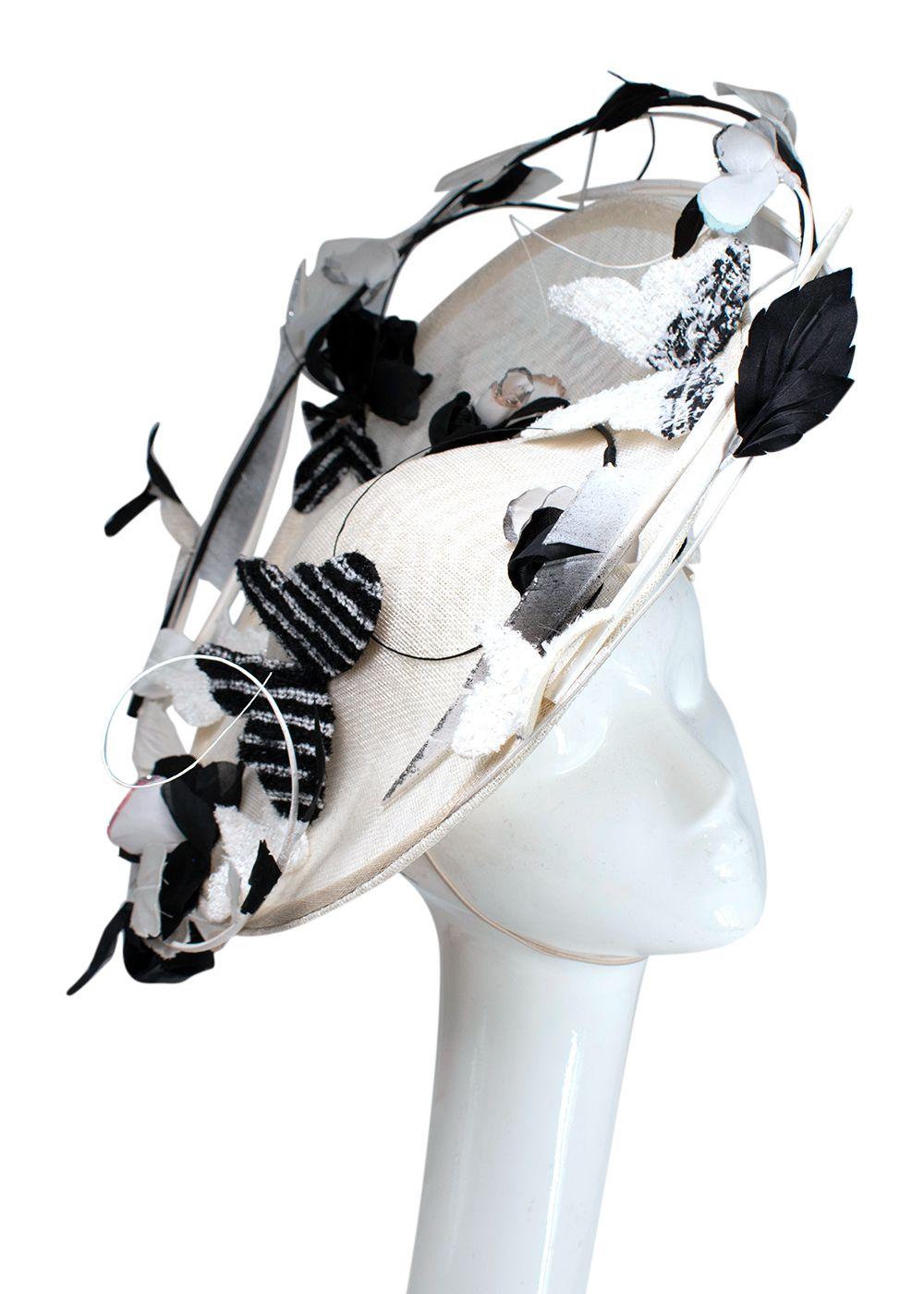 Edwina Ibbotson Cream Woven Floral Hat