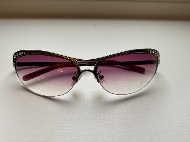 Celine Vintage Pink Crystal Embellished Sunglasses