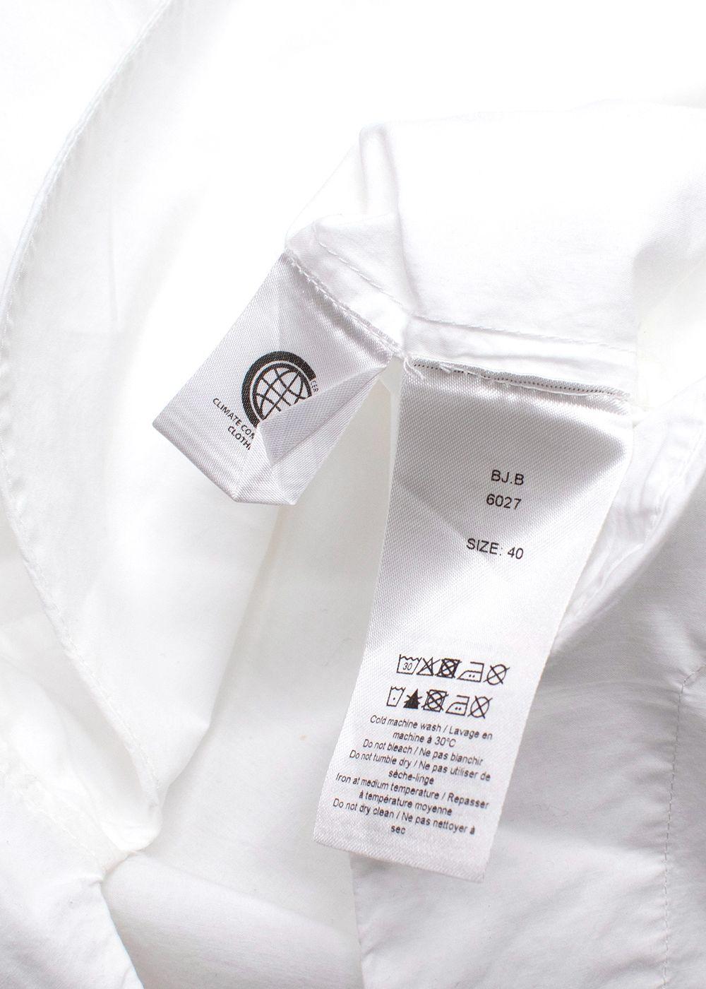 Ganni White Sleeveless Shirt with Oversized Frill Collar