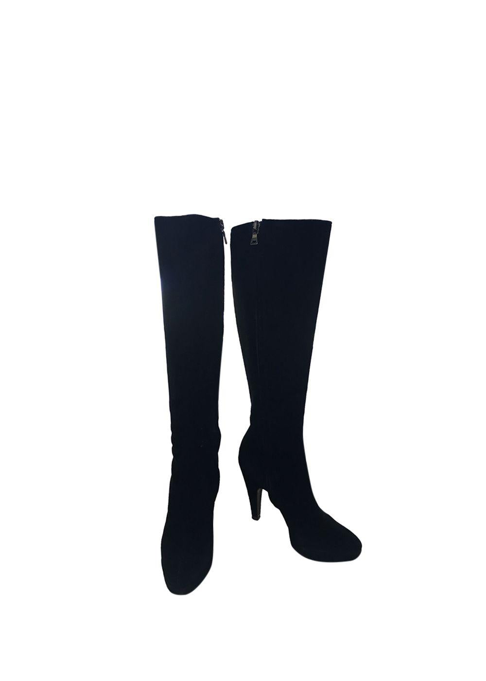 Black Suede Knee Boots
