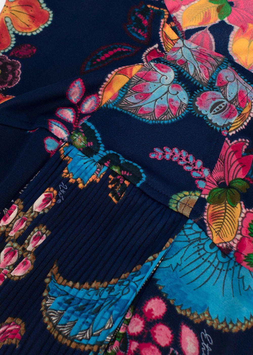 Etro Multicoloured Paisley Print Pleated Mini Dress