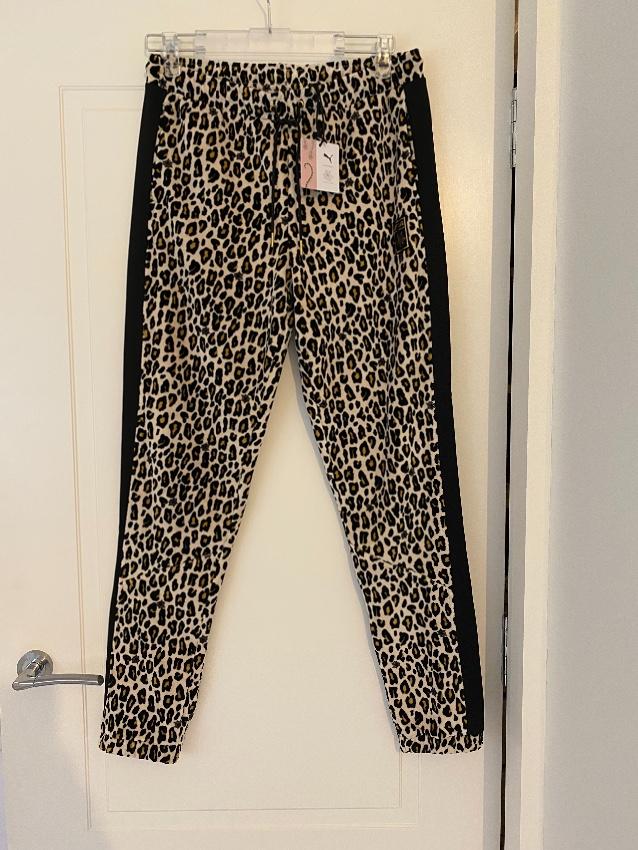 Charlotte Olympia leopard print velvet joggers